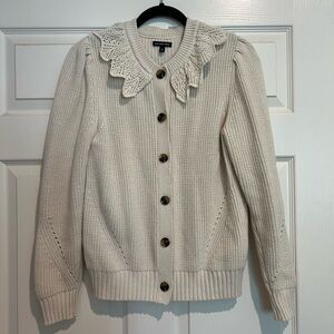 Who What Wear Cream Button-Up Cardigan
